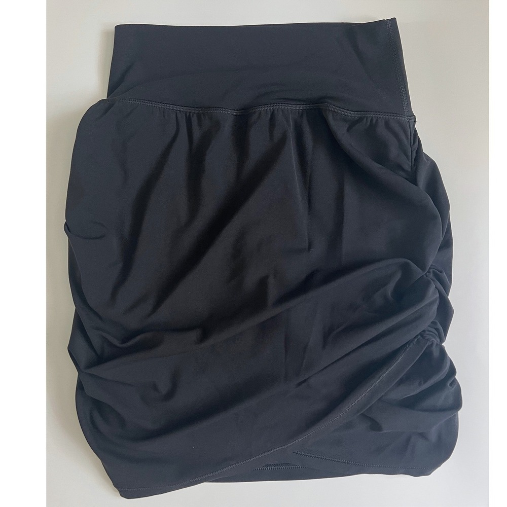 Athleta Women's Small Transcend Skort Black Ruched High Waisted Athletic Sporty